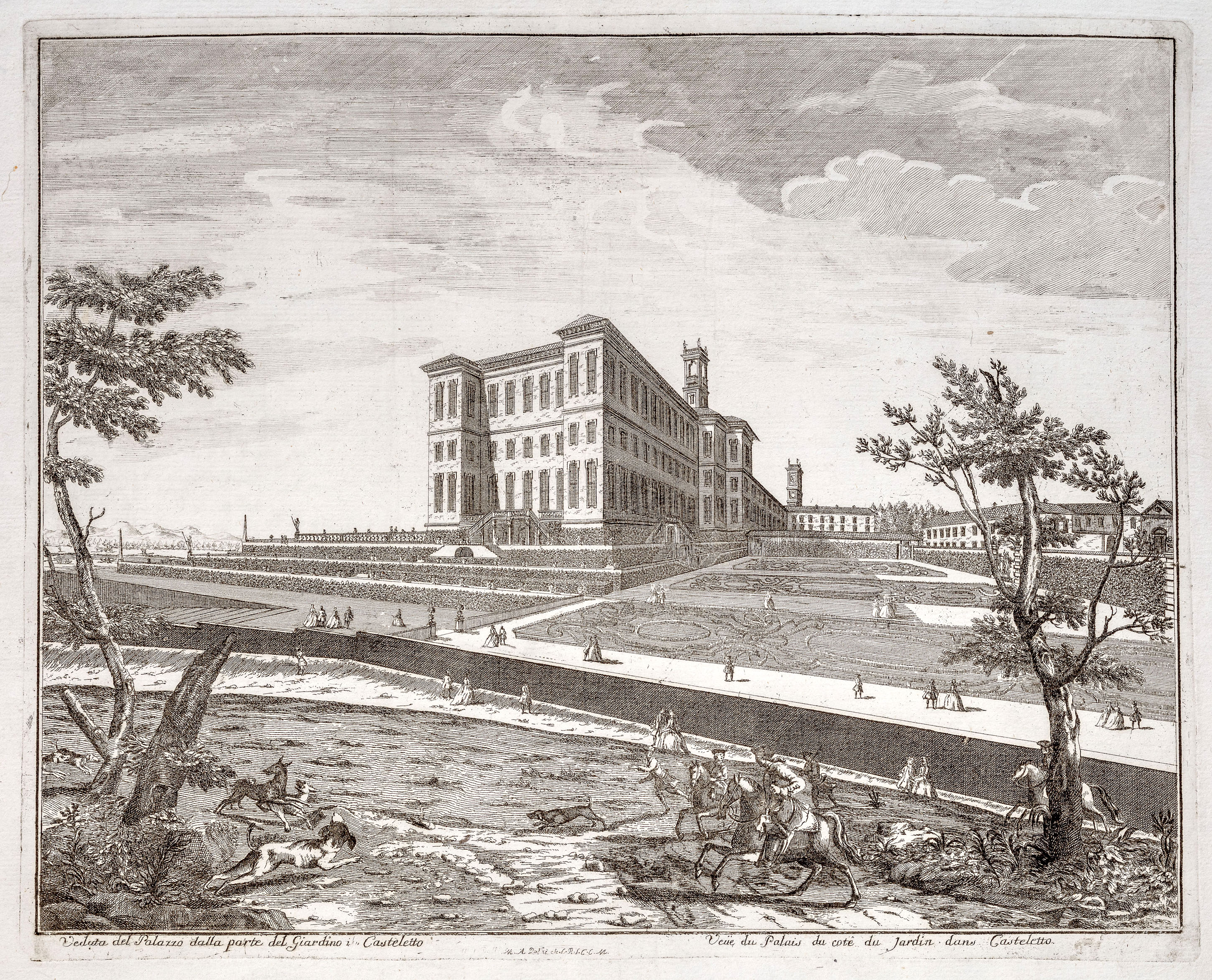 Veduta del Palazzo dalla parte del giardino in Castelletto