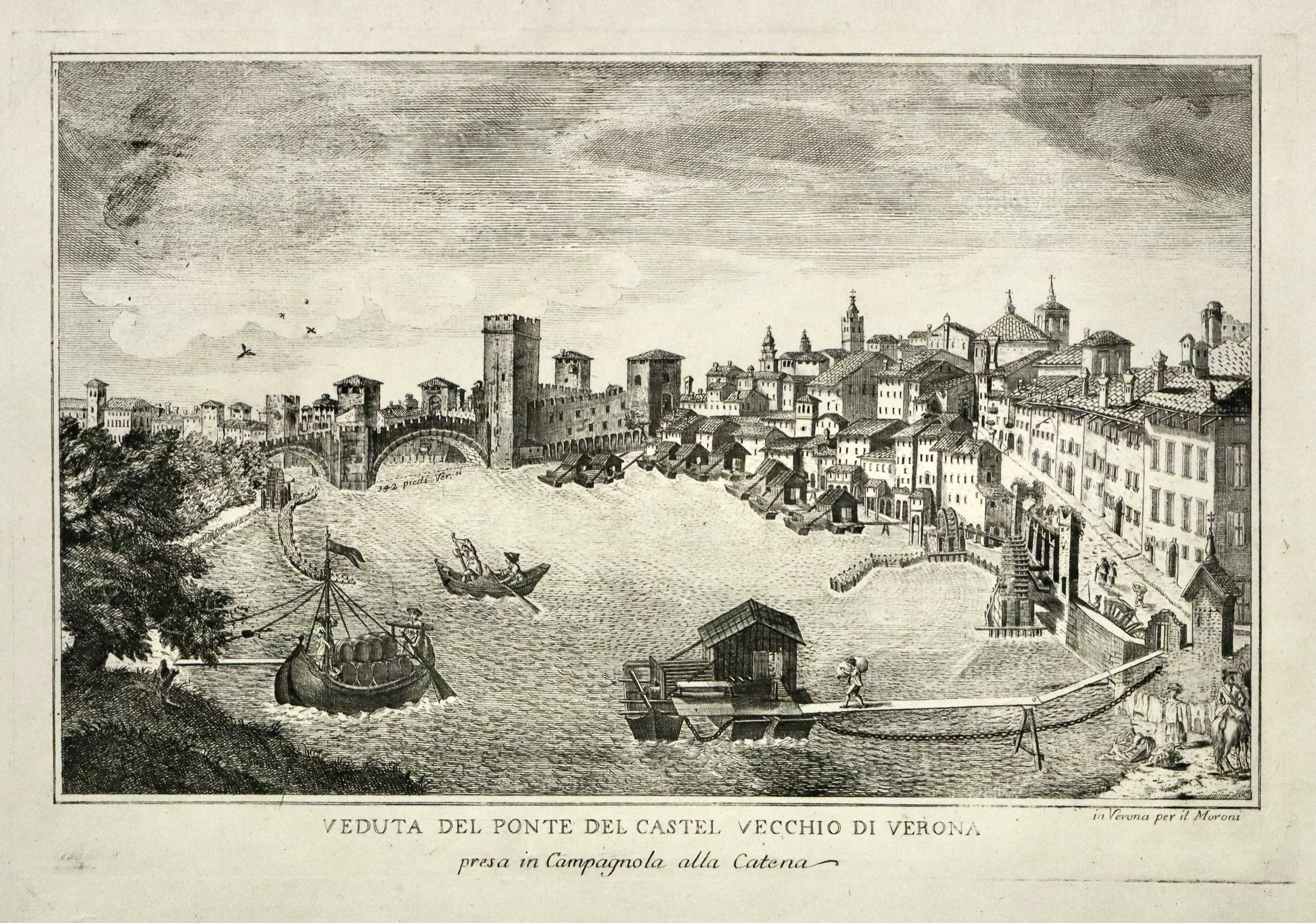 Veduta del ponte del Castel Vecchio di Verona presa in …