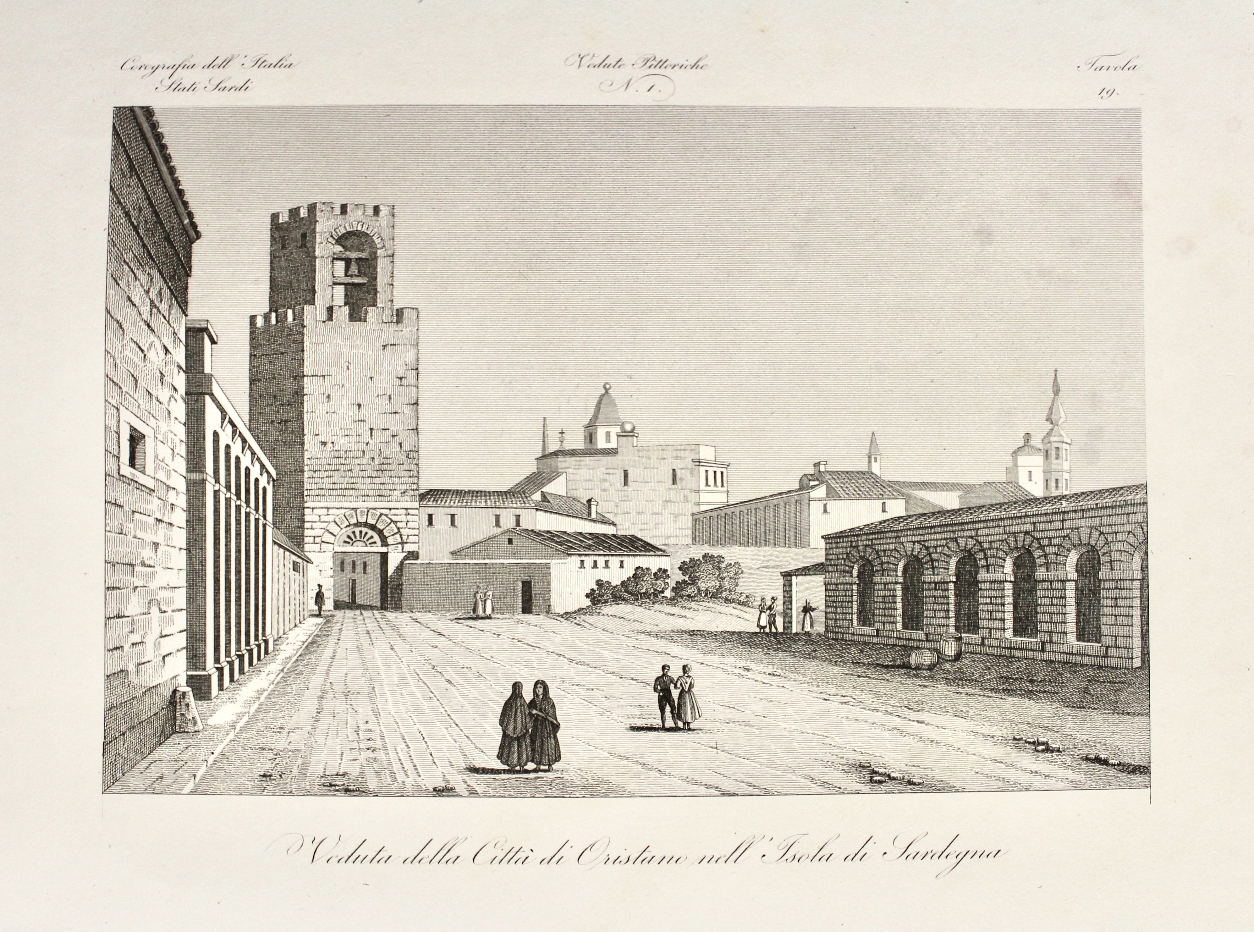 Veduta della città di Oristano nell'isola di Sardegna