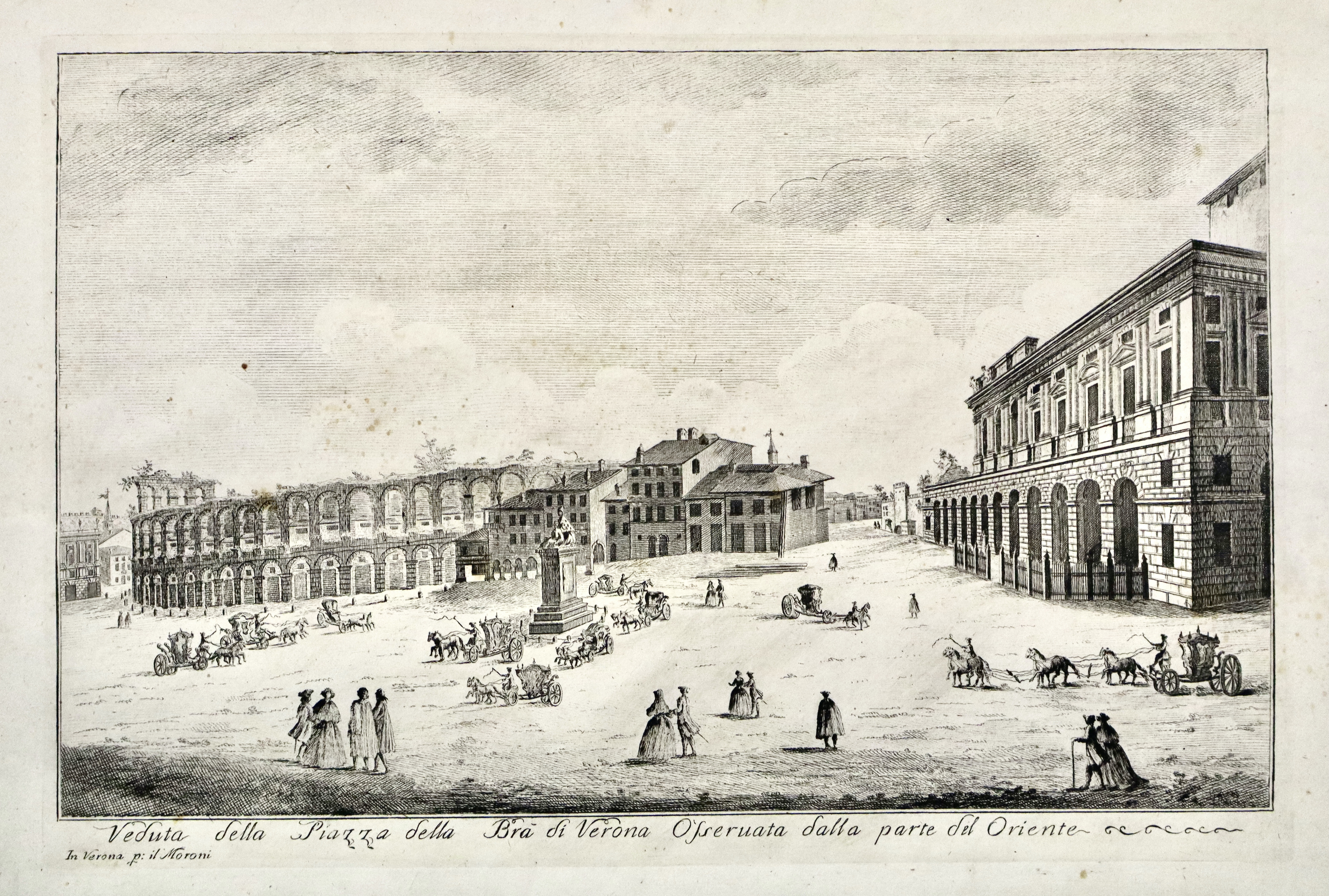 Veduta della Piazza della Brà di Verona osservata dalla parte …