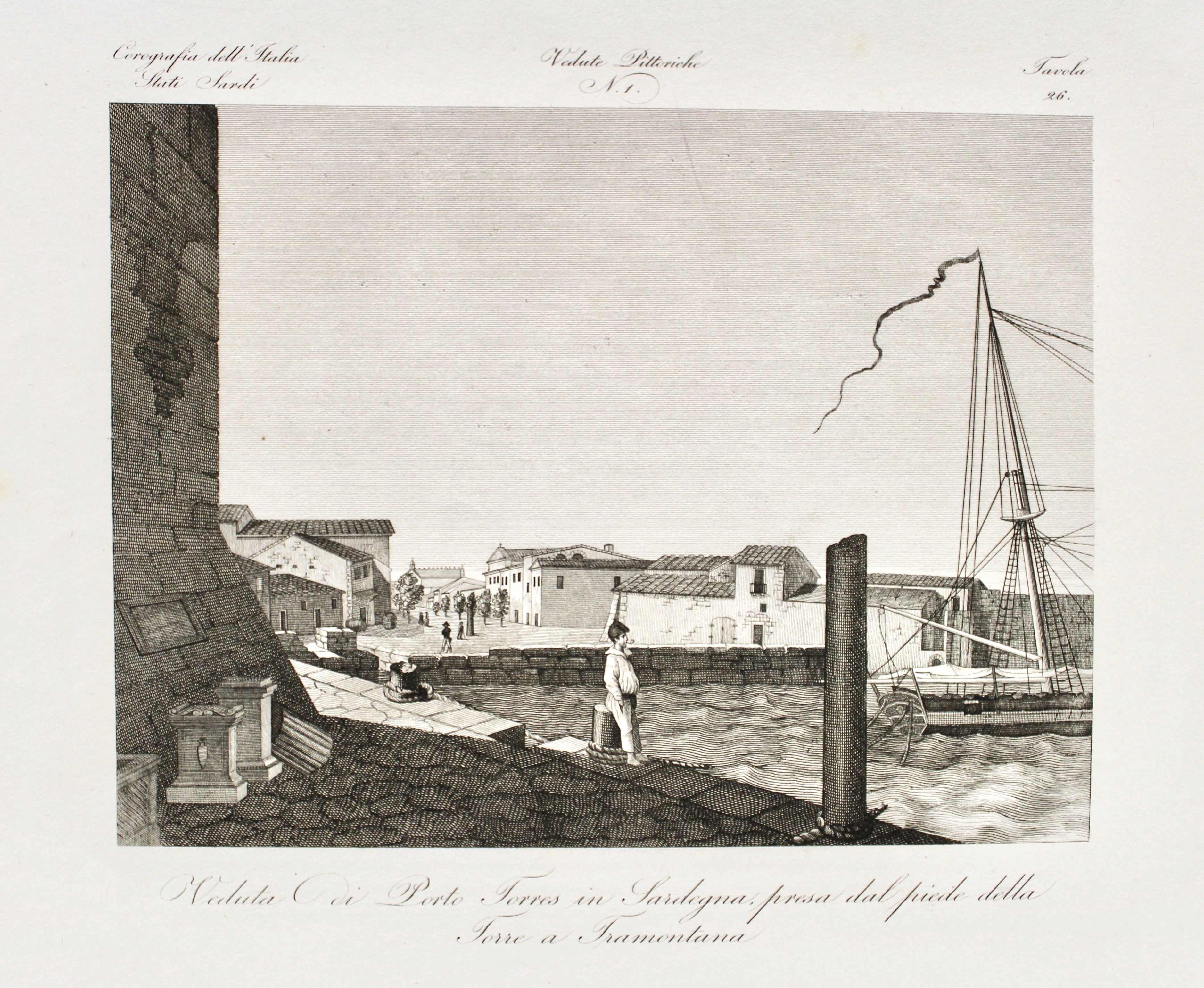 Veduta di Porto Torres in Sardegna presa dal piede della …