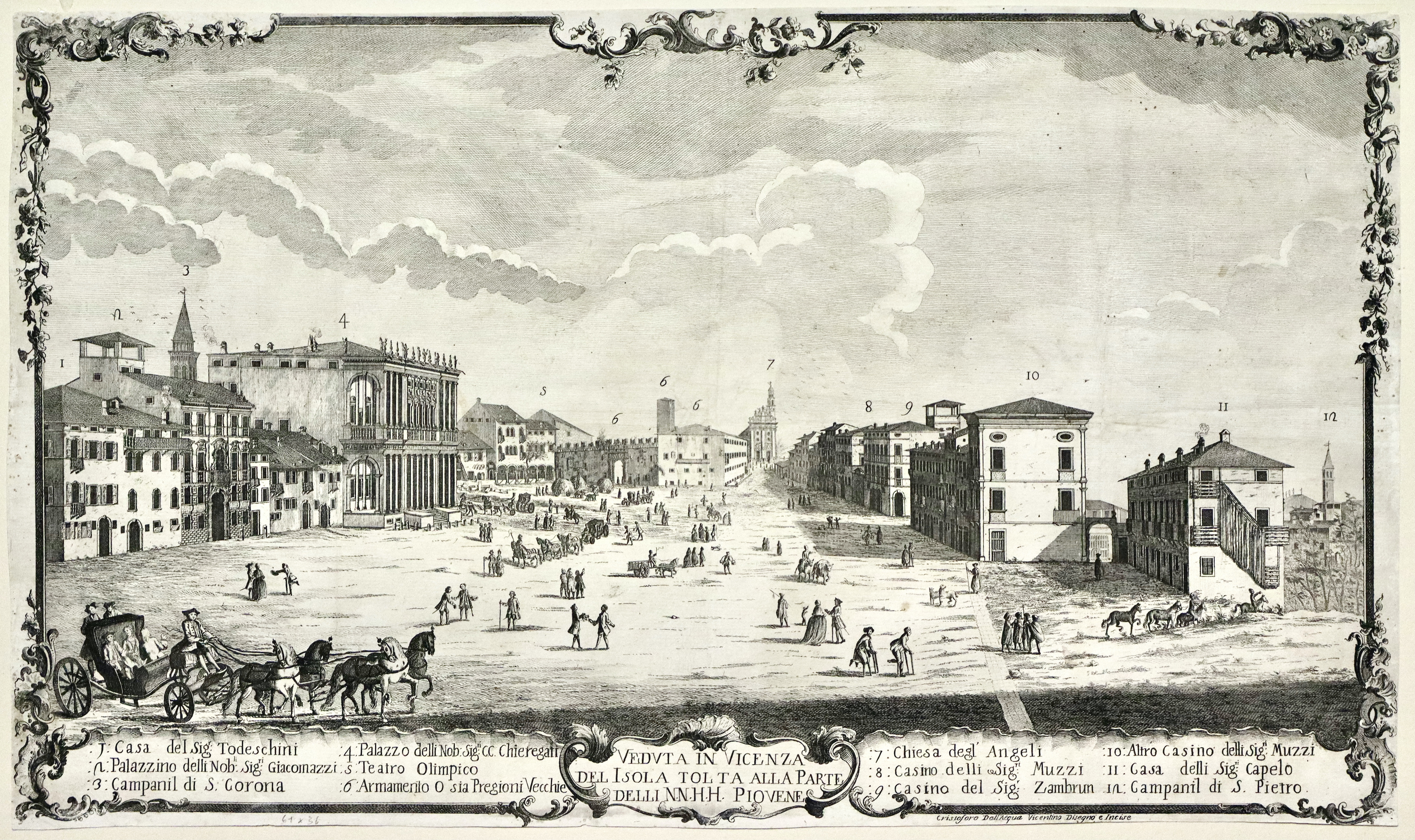 Veduta in Vicenza tolta alla parte delli NN.HH. Piovene.