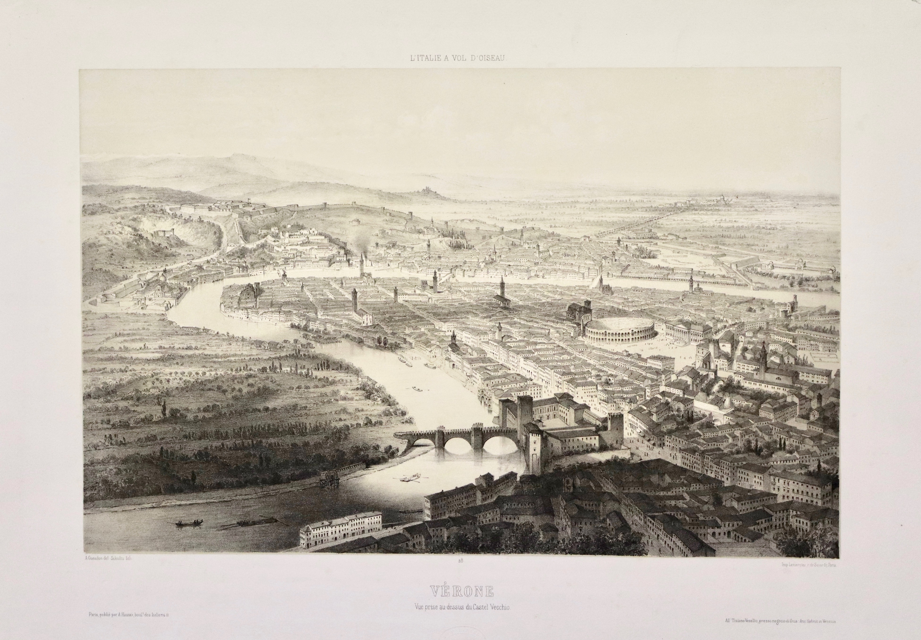 Verone Vue prise au dessus de Castel Vecchio