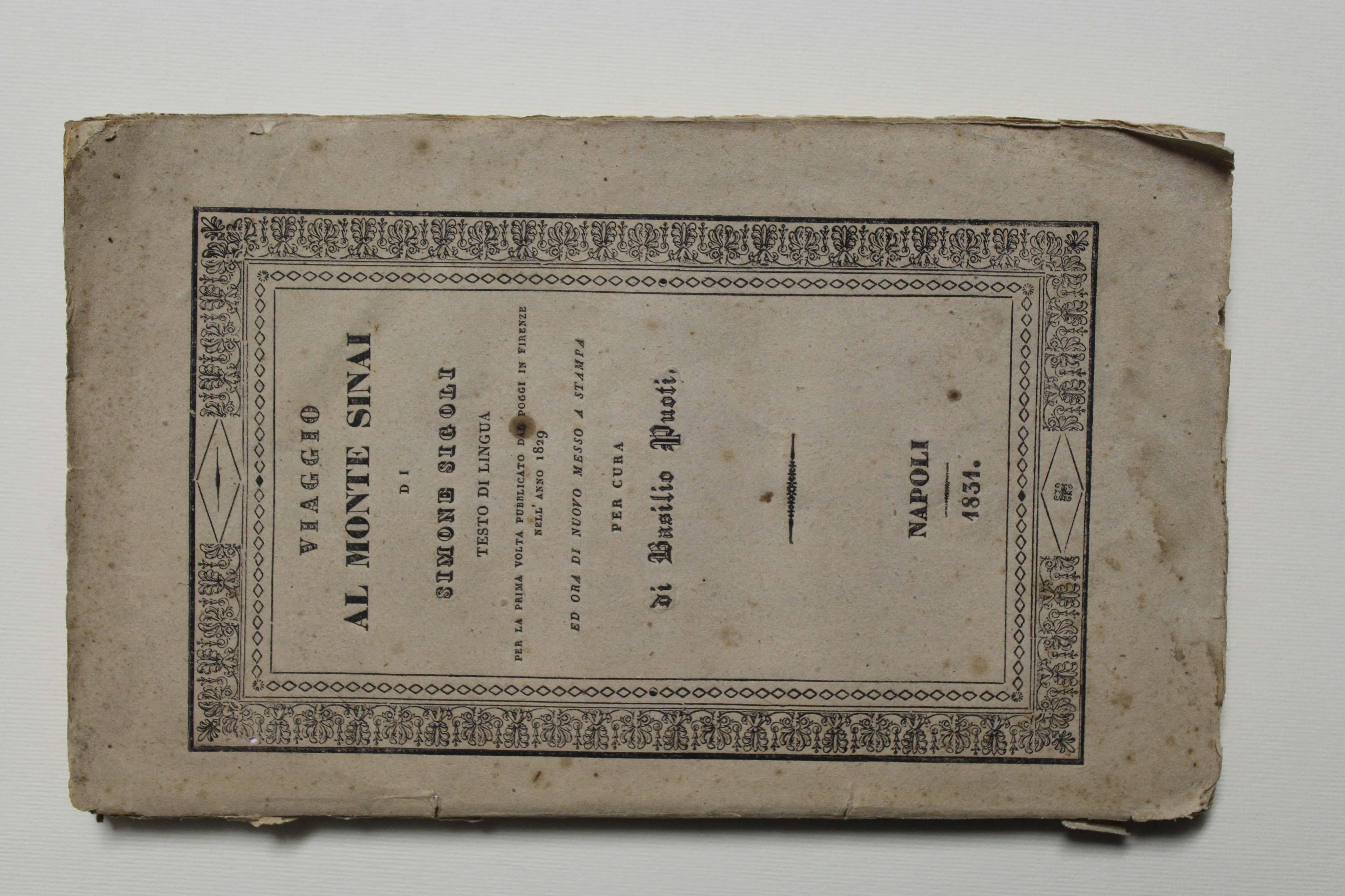 Viaggio al monte Sinai…per cura di Basilio Puoti