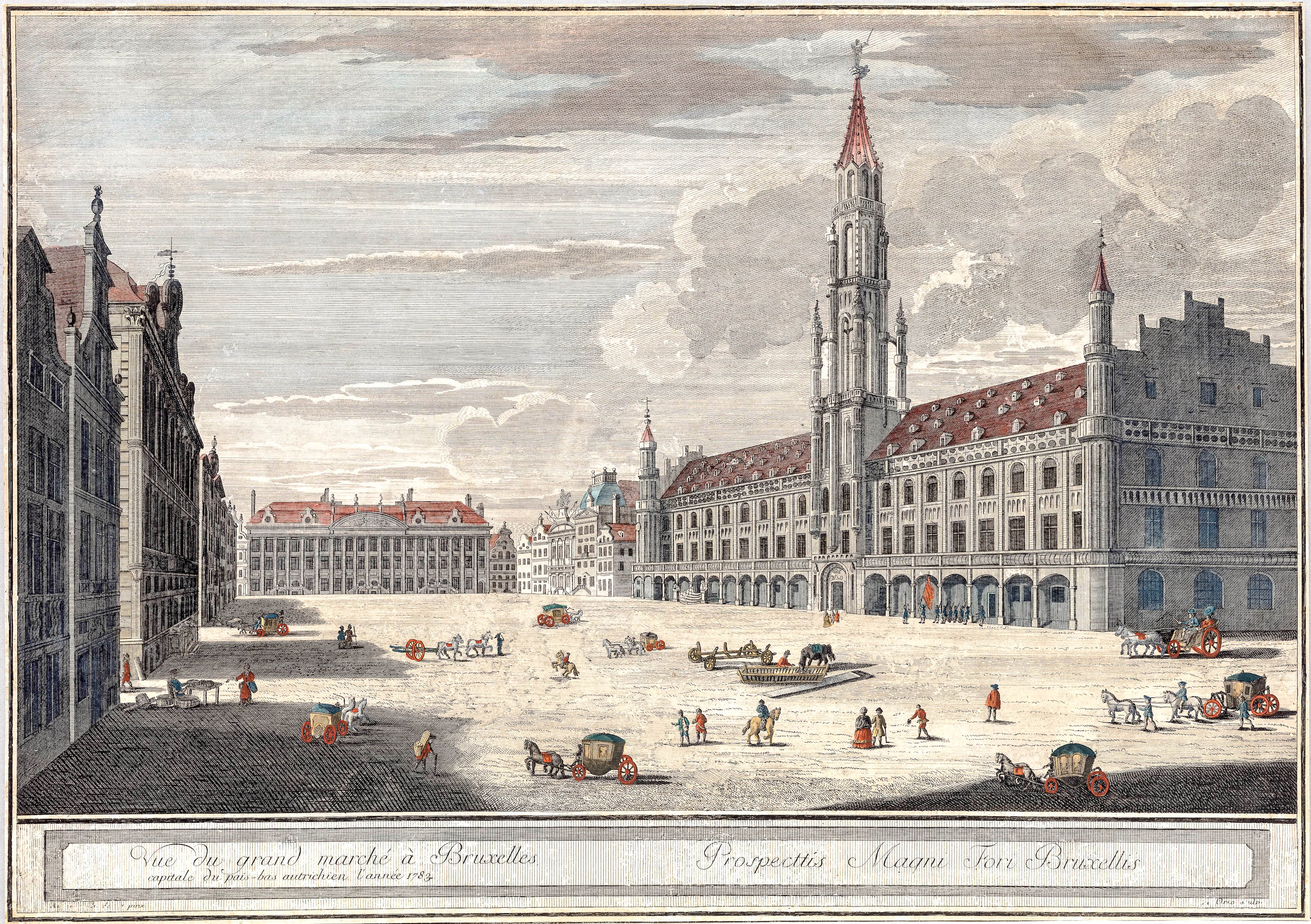 Vue du Grand Marché à Bruxelles capitale du pais-bas autrichien …