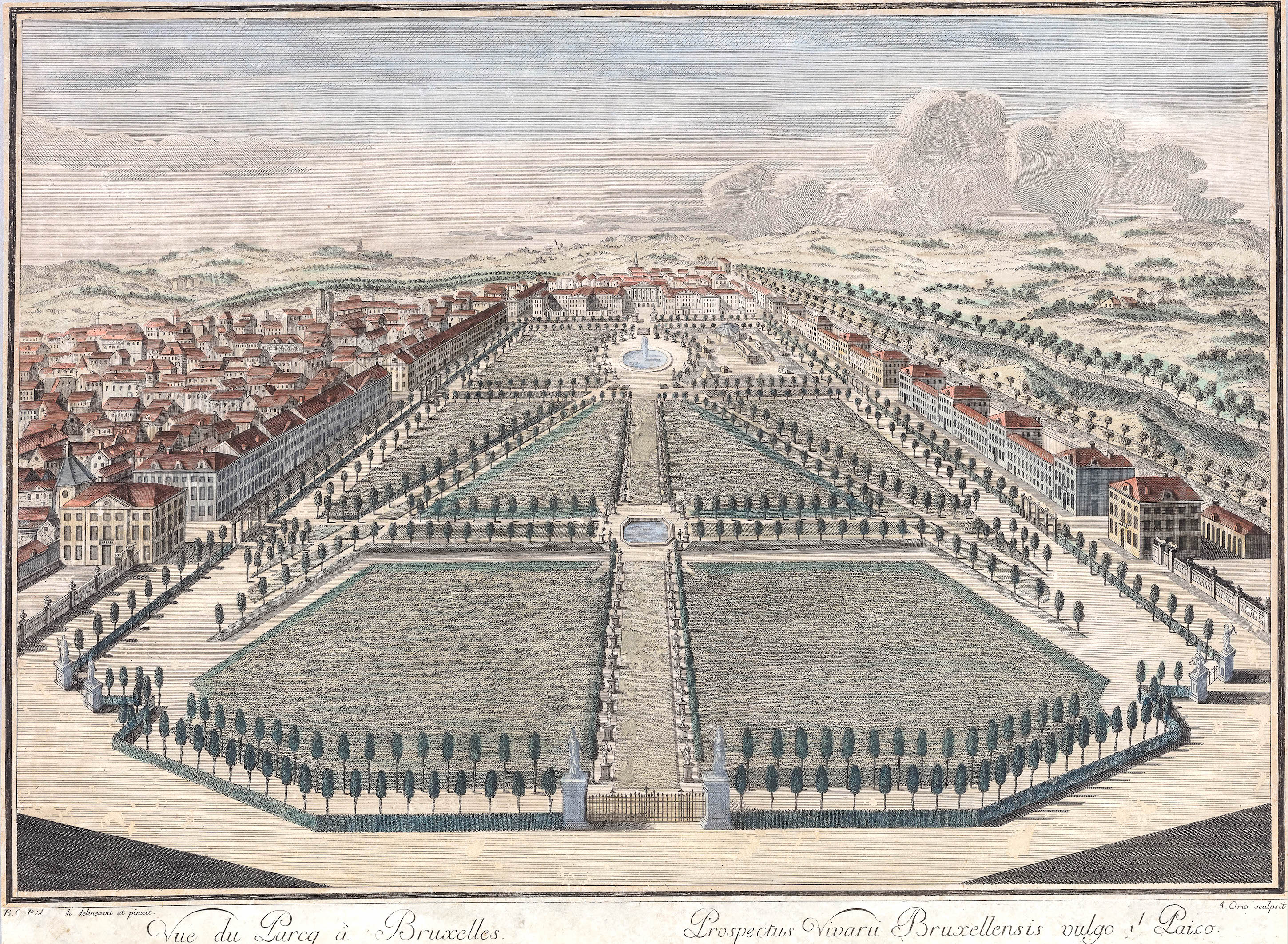 Vue du Parc à Bruxelles - Prospectus vivarii Bruxellensis vulgo …