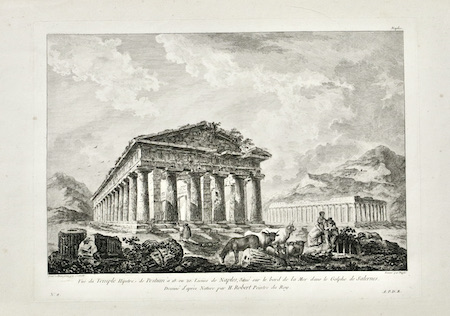 Vue du Temple Hipetre de Pestum à 18 ou 20 …