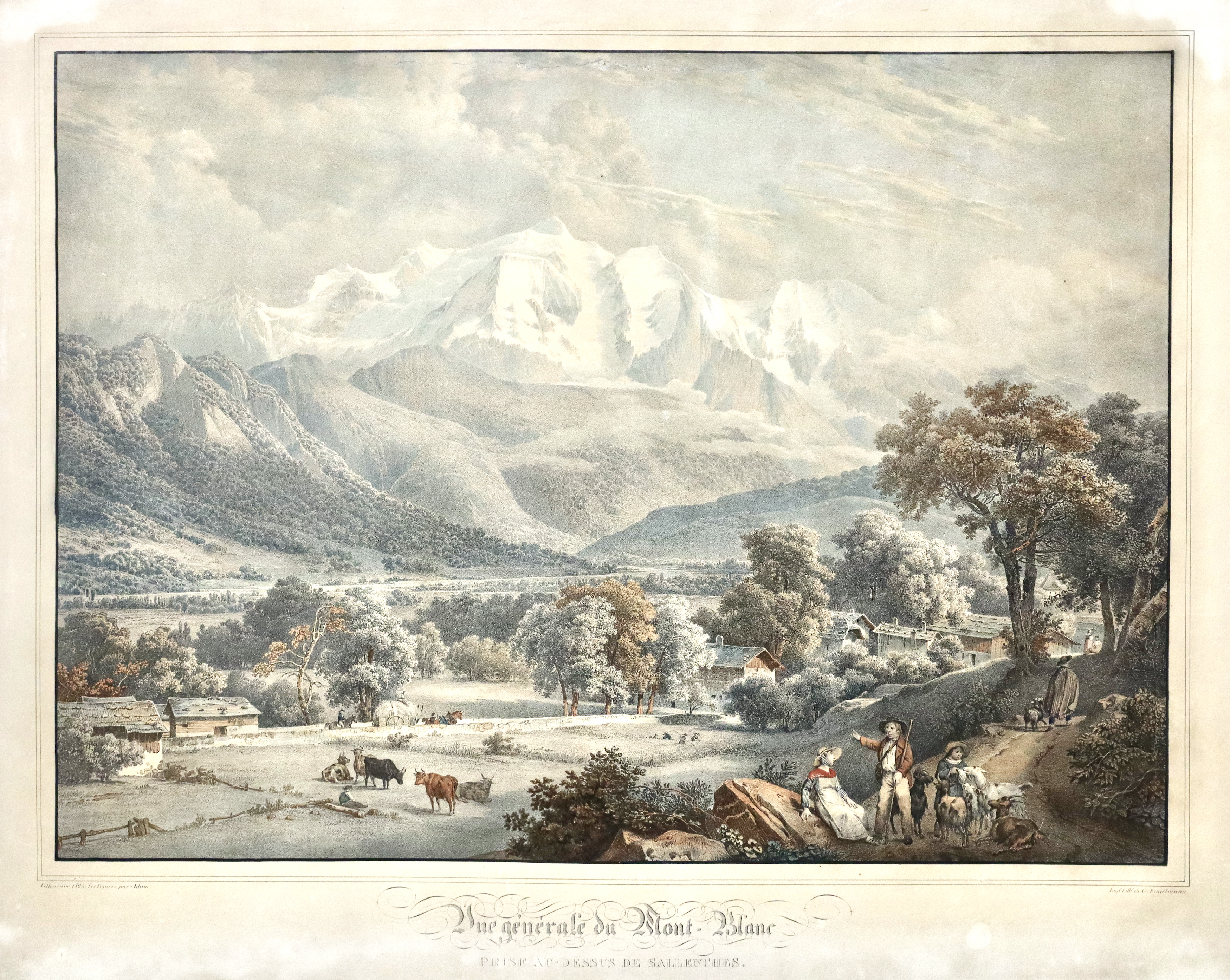 Vue générale du Mont-Blanc prise au-dessus de Sallenches.