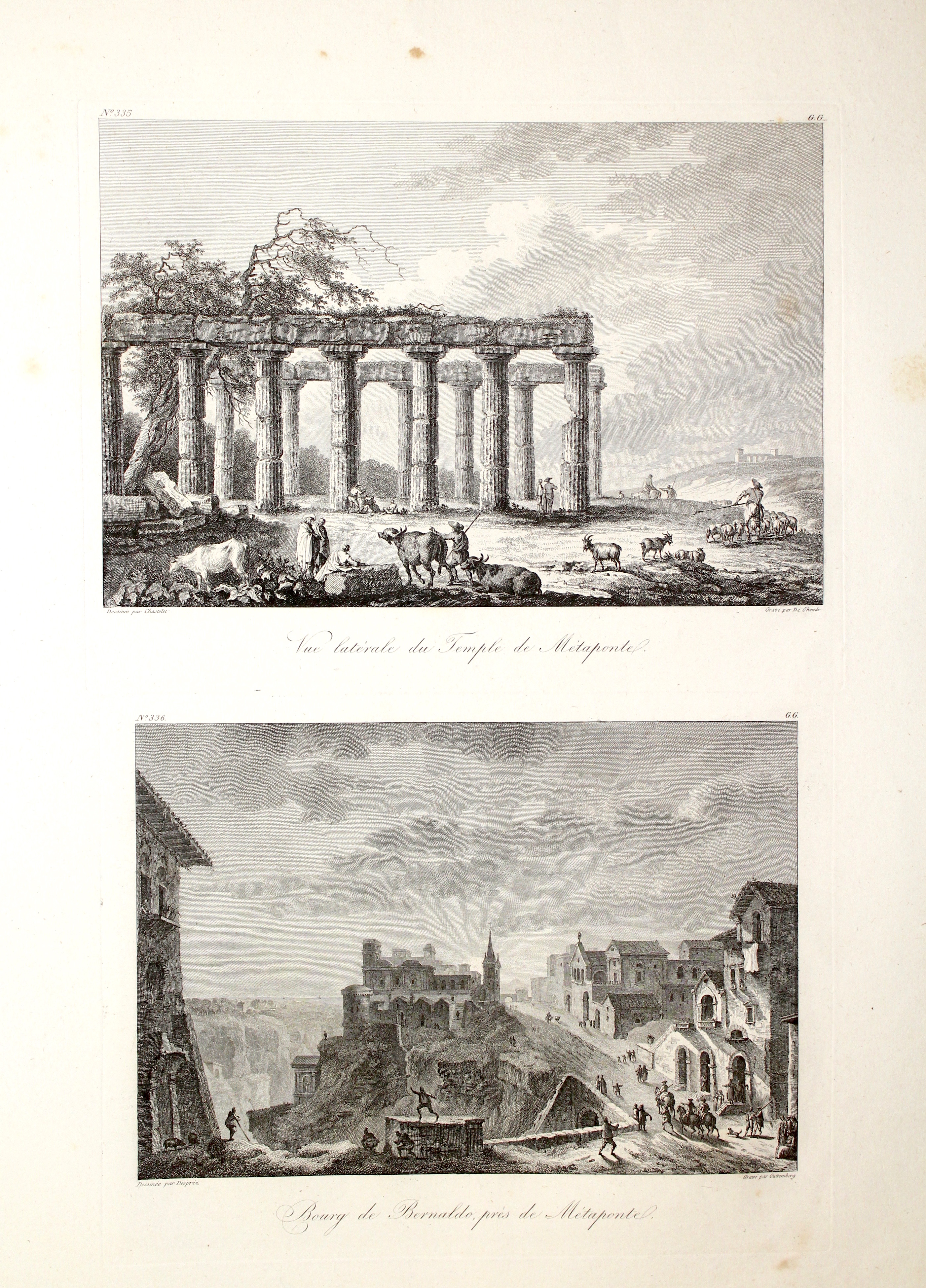 Vue latérale du Temple de Métaponte-Bourg de Bernaldo, prés de …