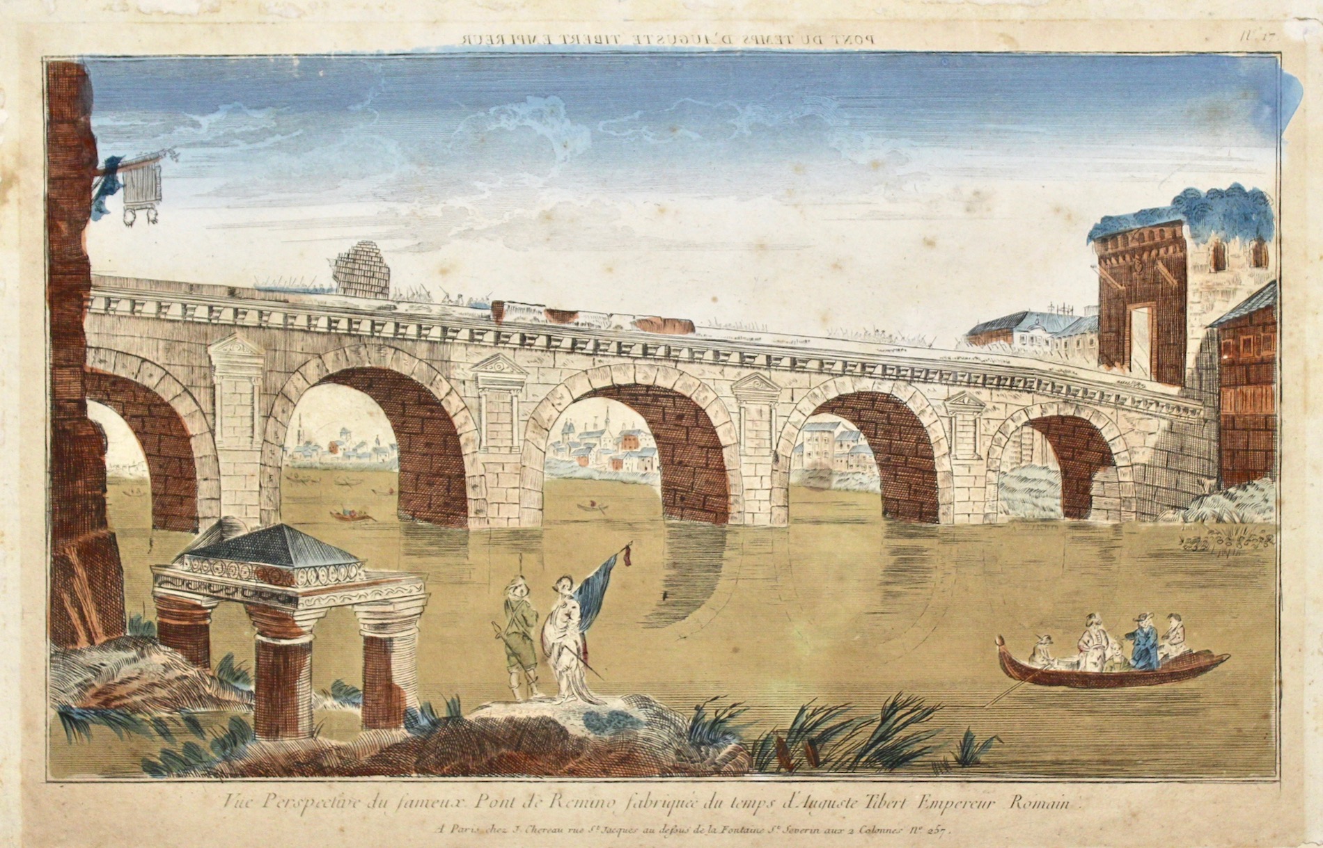 Vue perspective du fameux pont de Remino fabriquée du temps …