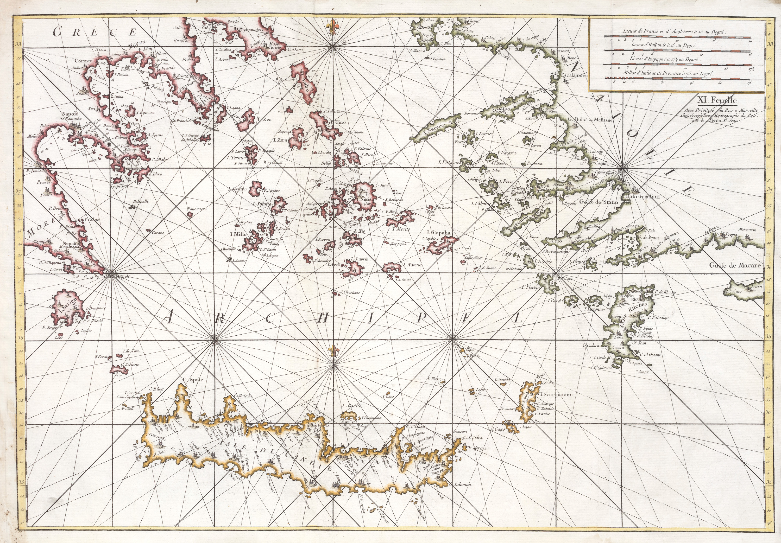 XI Feuille. Candia, Cicladi, Dodecanneso