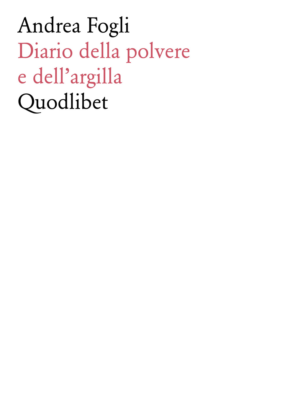 Diario della polvere e dell'argilla