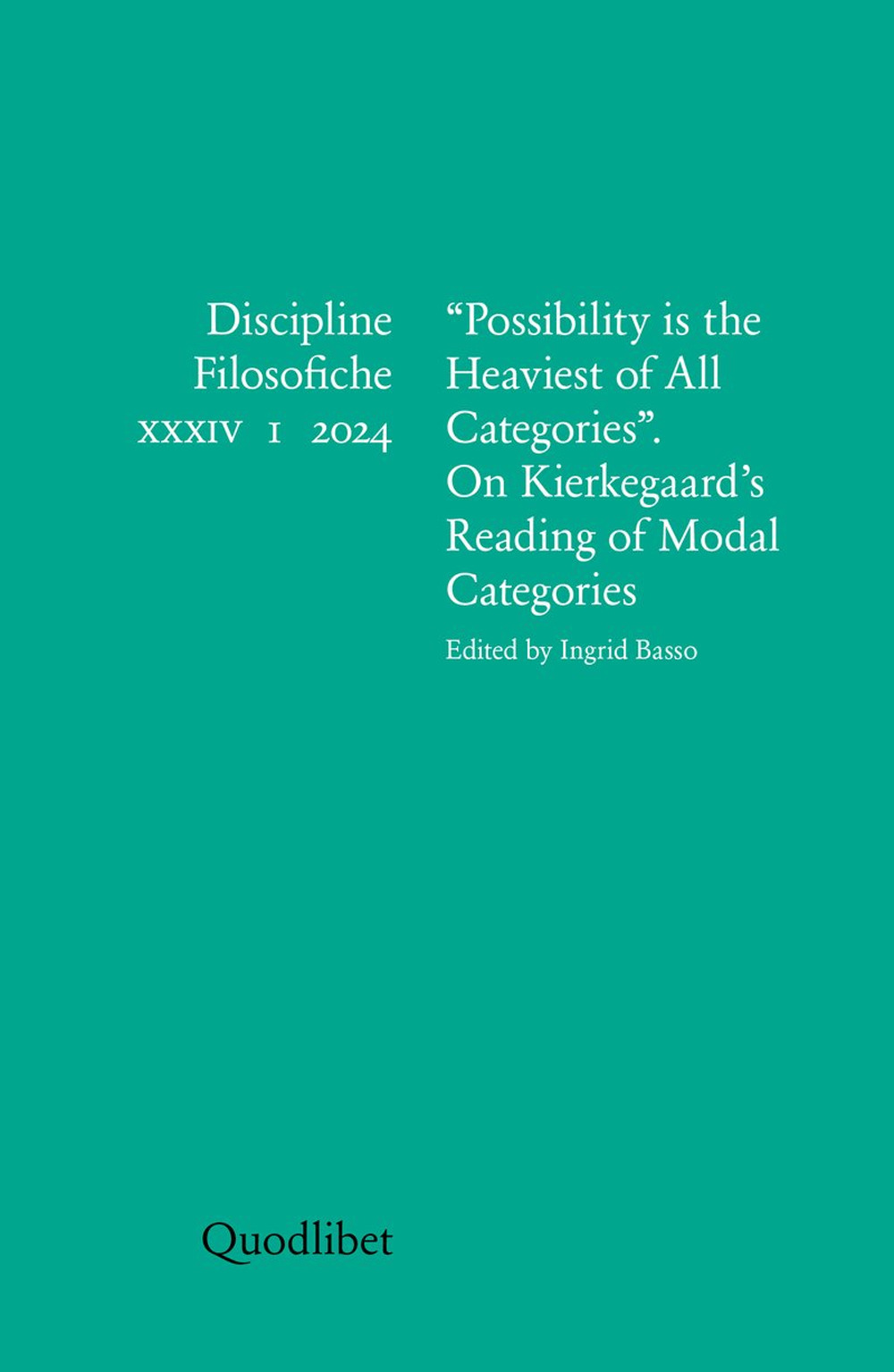 Discipline filosofiche. Ediz. italiana e inglese. Vol. 1: «Possibility is …