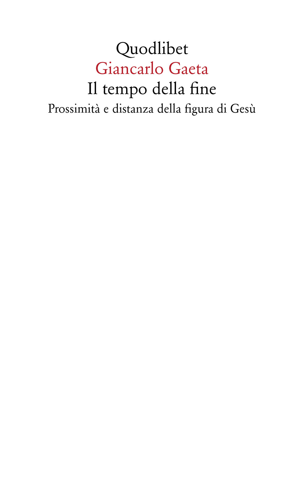 Il tempo della fine. Prossimità e distanza della figura di …