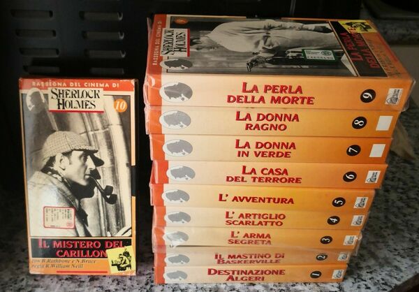 Lotto di 10 vhs Sherlock Holmes da collezione - nuove- …