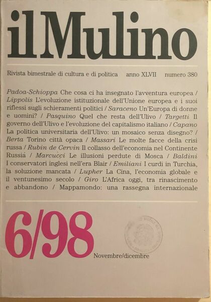 Il Mulino 6/1998, Anno XLVII - Nr.380 di Aa.vv., 1998, …