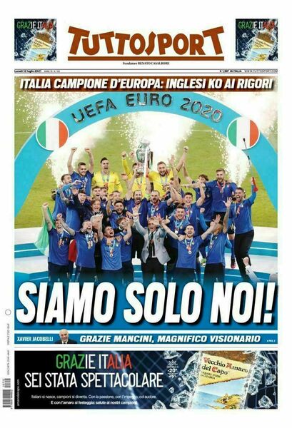 Tuttosport 12/07/2021 Vittoria Italia Calcio di Aa.vv., 2021, Tuttosport