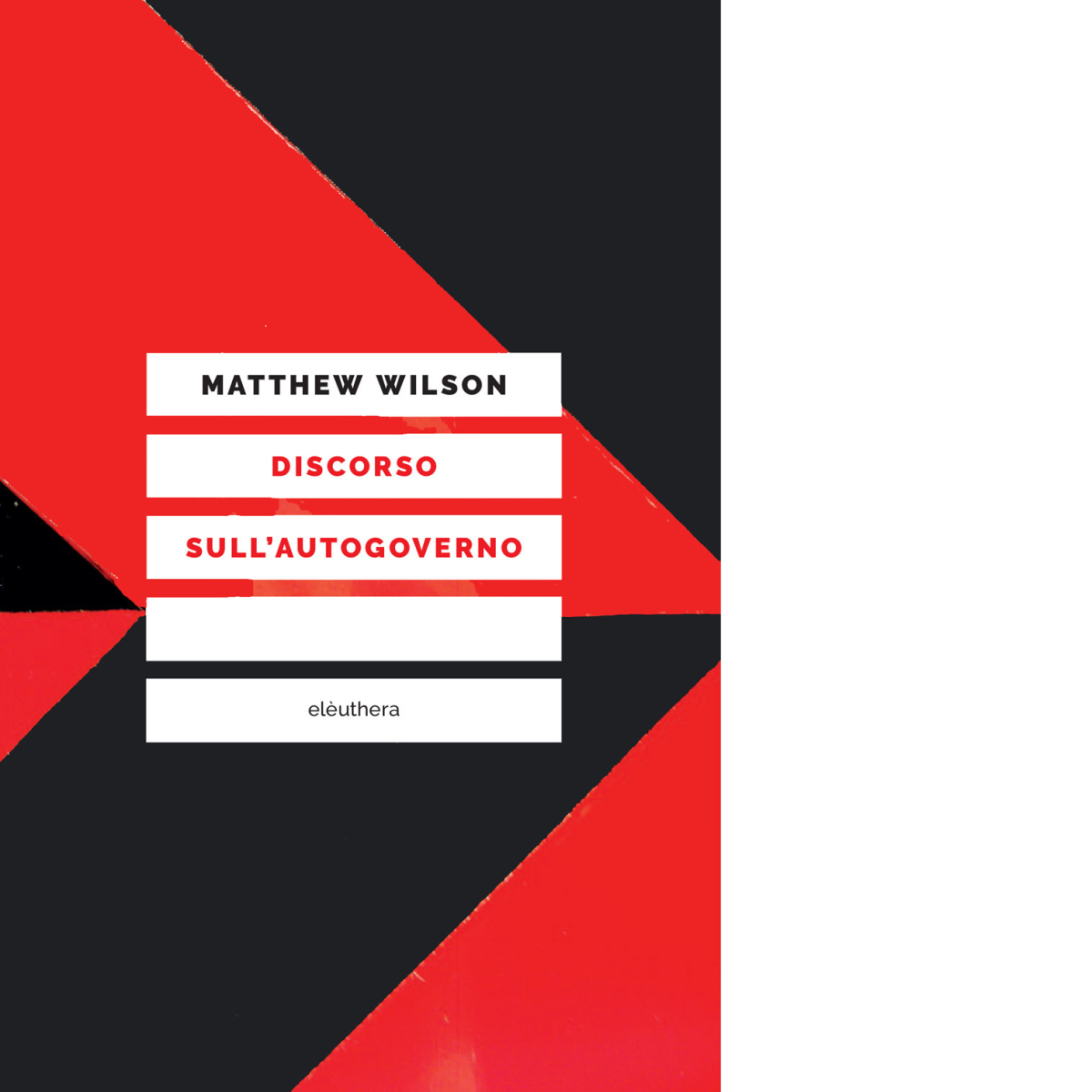 Discorso sull'autogoverno di Wilson Matthew - Elèuthera, 2022