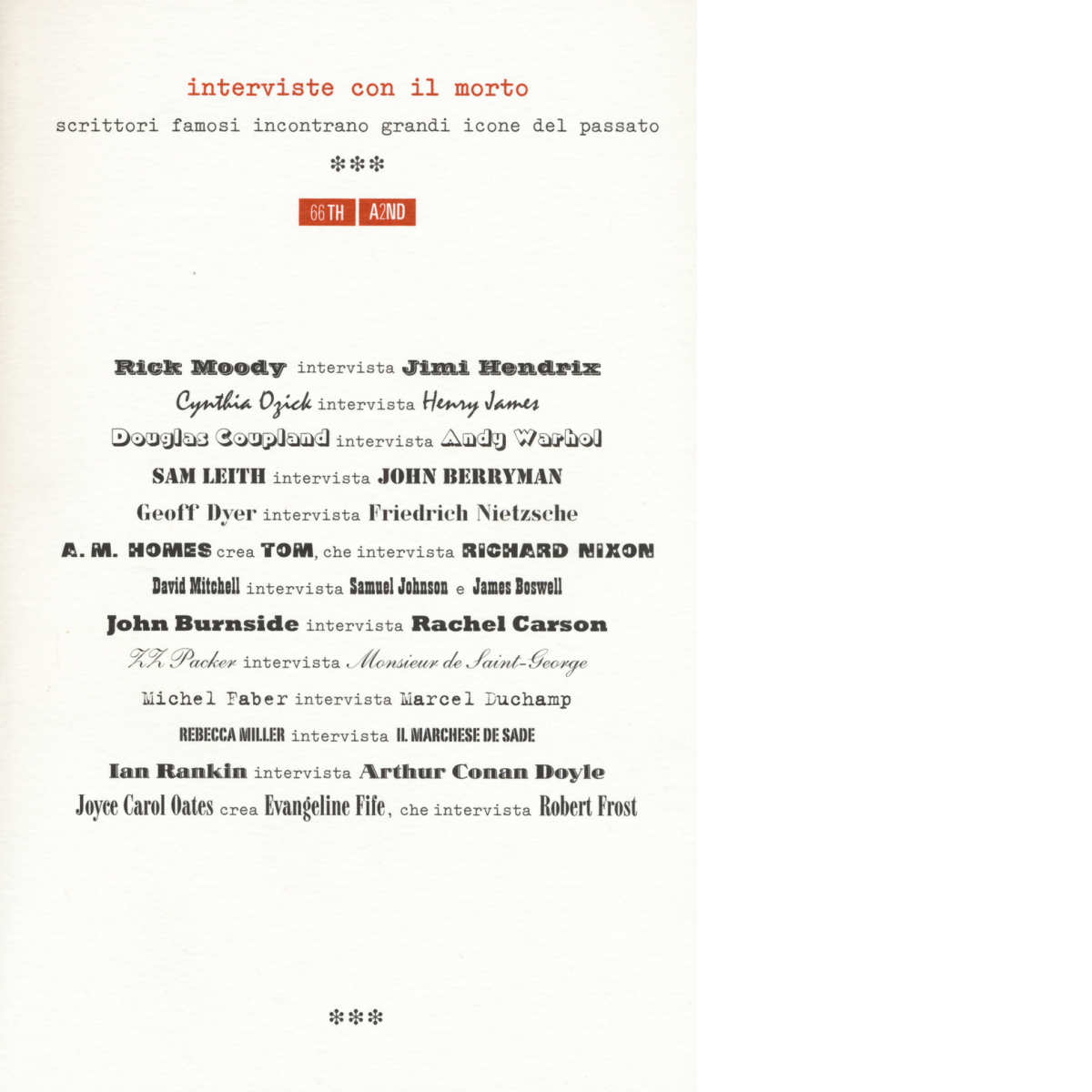 Interviste con il morto. Scrittori famosi incontrano grandi icone del …