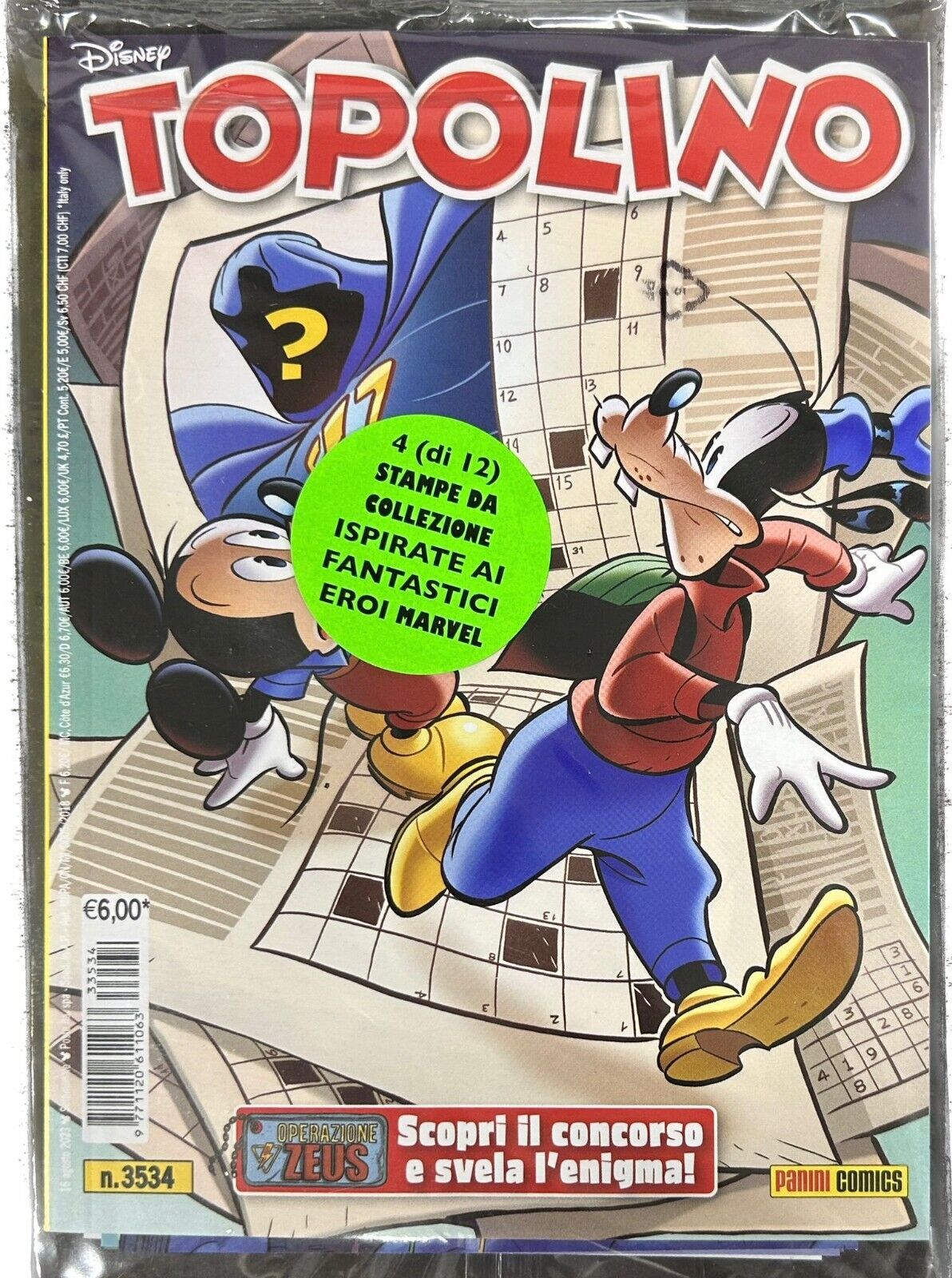 Topolino 3534 Con Litografie Marvel 1, 2, 3 e 4 …