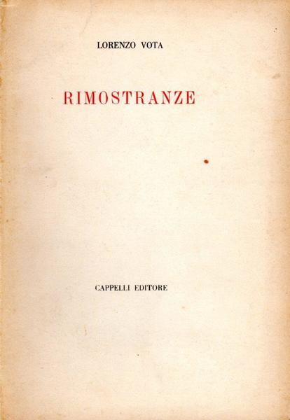 Rimostranze (dedica dell'autore)