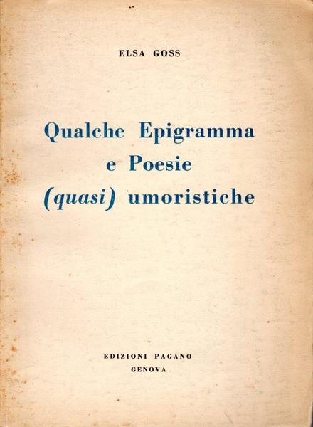 Qualche epigramma e poesie (quasi) umoristiche (dedica dell'autrice)
