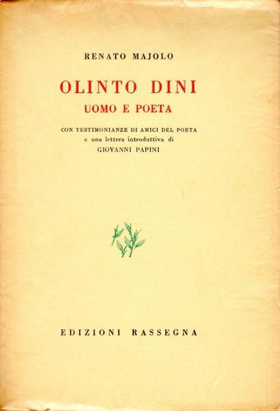 Olinto Dini uomo e poeta (dedica dell'autore a Minnie Alzona)