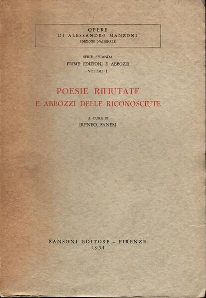 Poesie rifiutate e abbozzi delle riconosciute