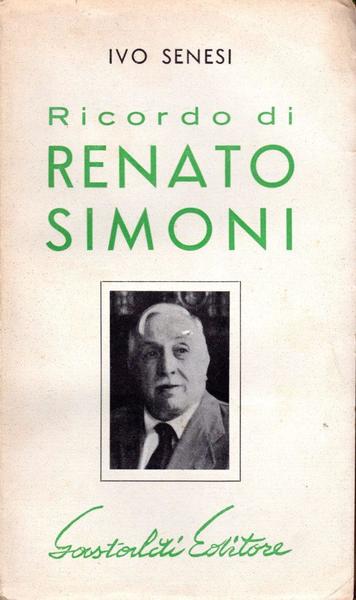 Ricordo di Renato Simoni (dedica dell'autore)