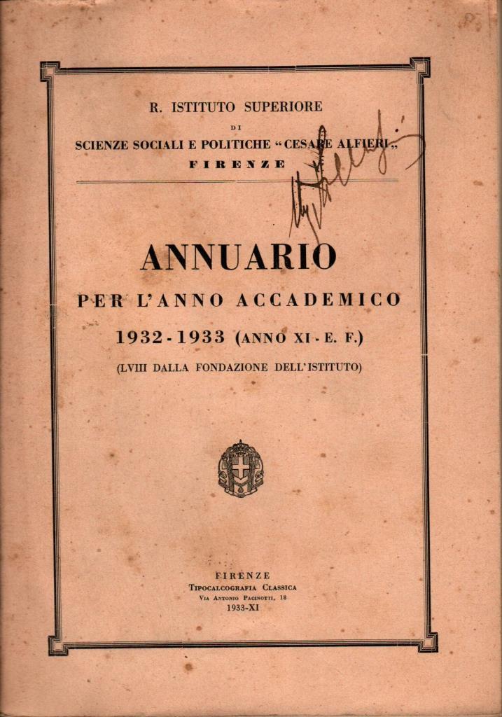 Annuario per l'anno accademico 1932-1933