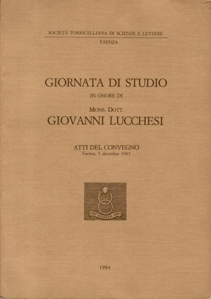 Giornata di studio in onore di mons. Dott. Giovanni Lucchesi