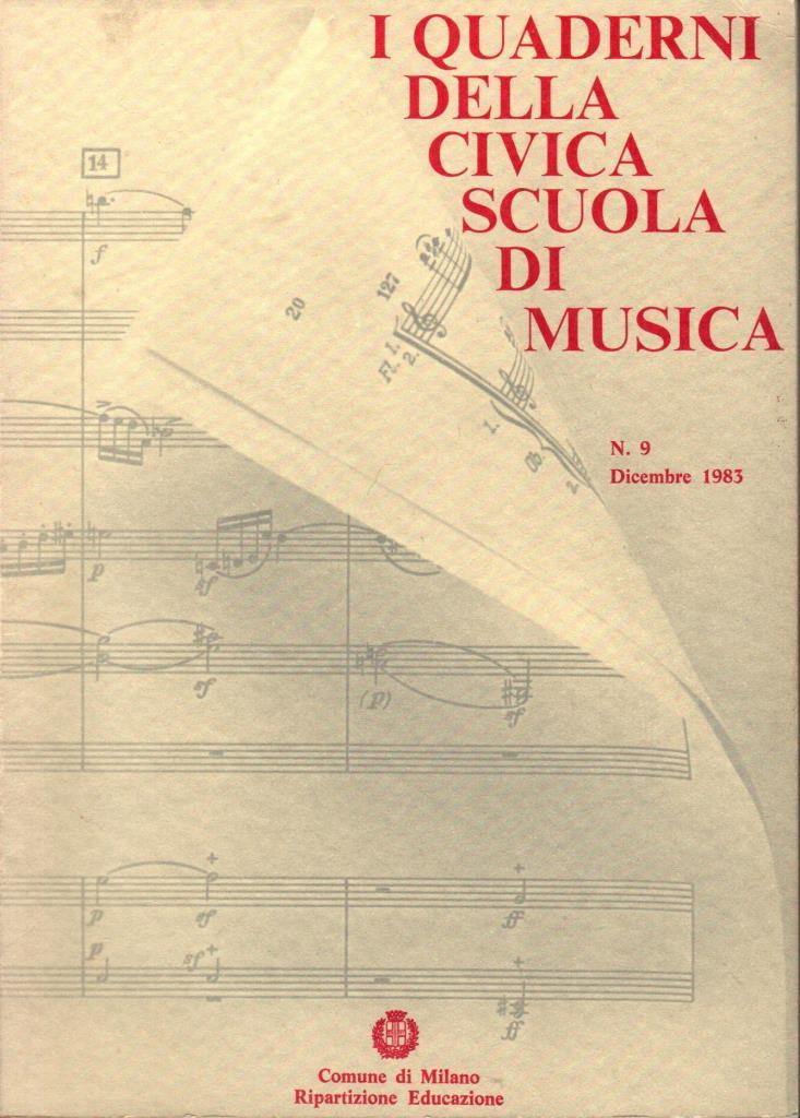 I quaderni della civica scuola di musica n. 9