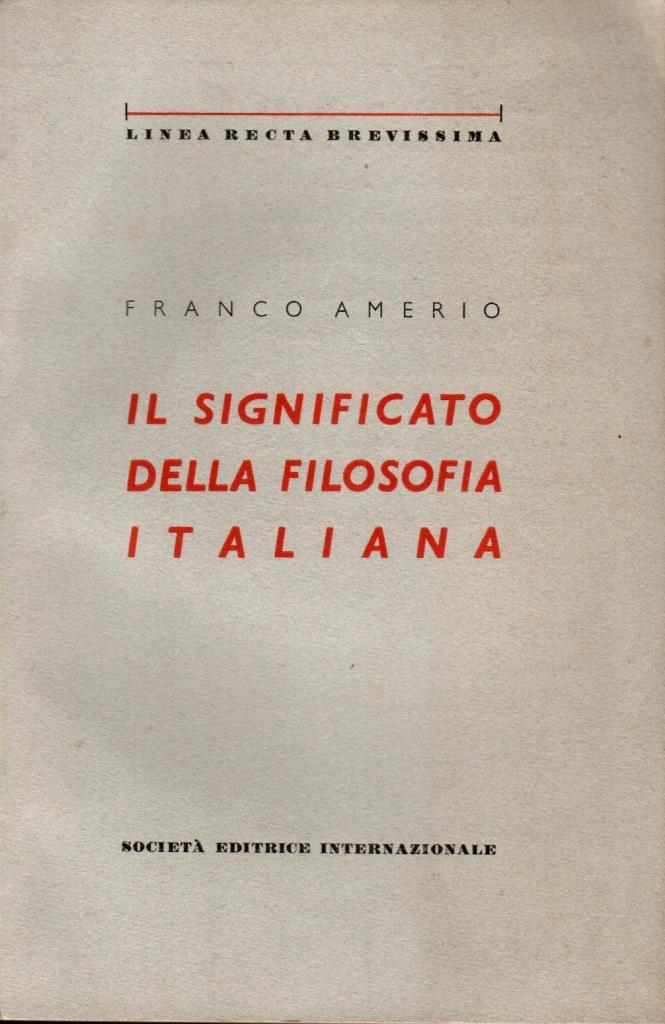 Il significato della filosofia italiana