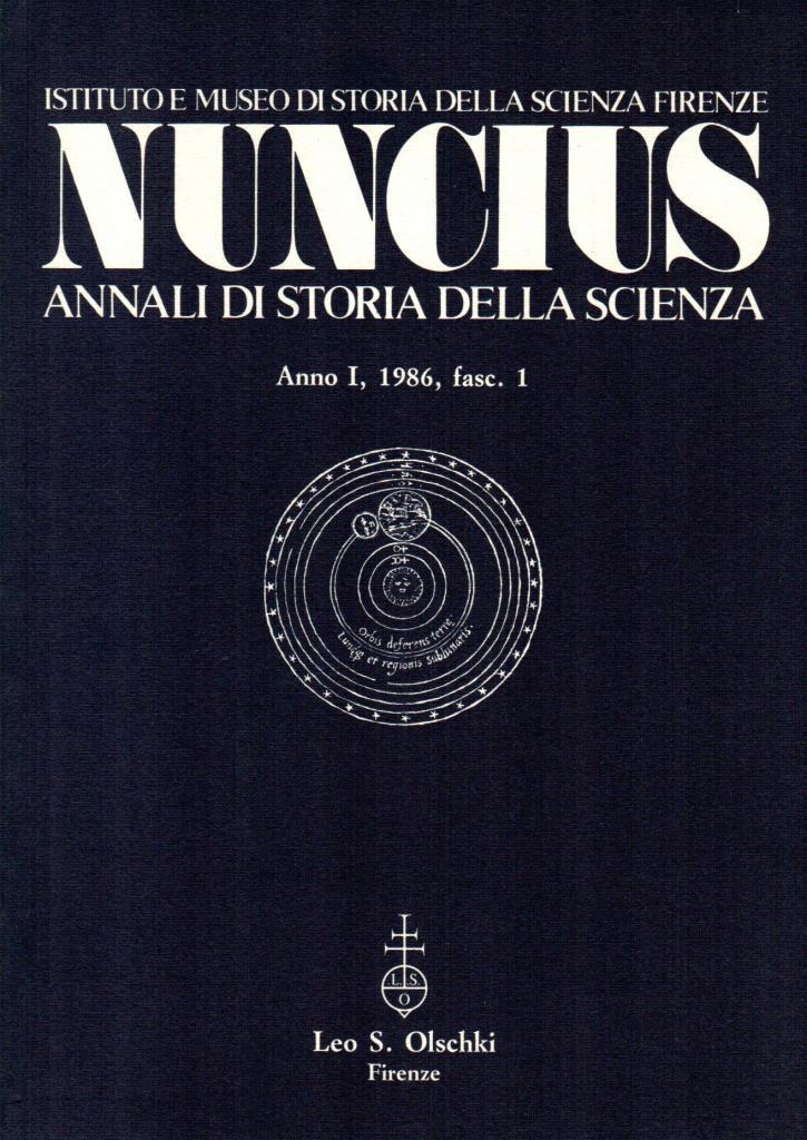 Istituto e museo di storia della scienza Firenze. Nuncius annali …
