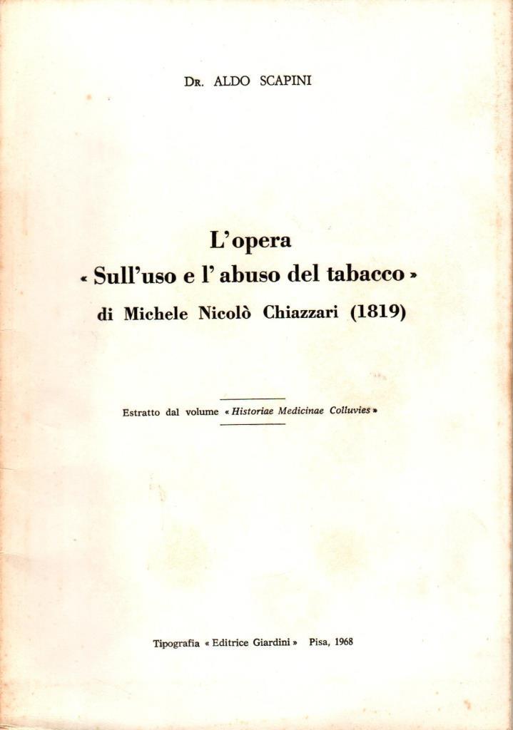 L'opera sull'uso e l'abuso del tabacco