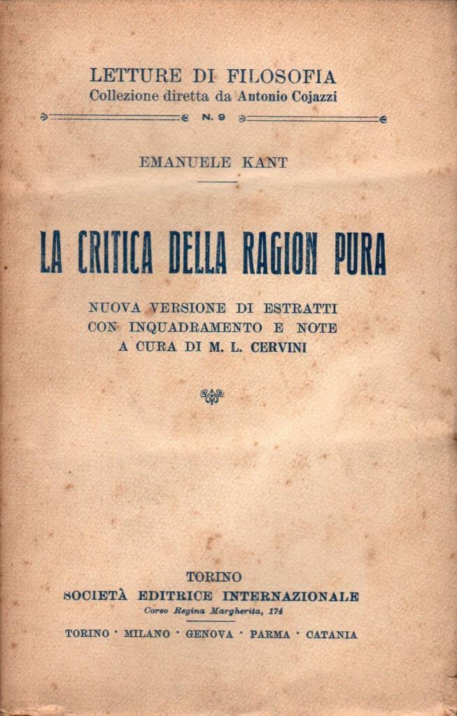 La critica della ragion pura