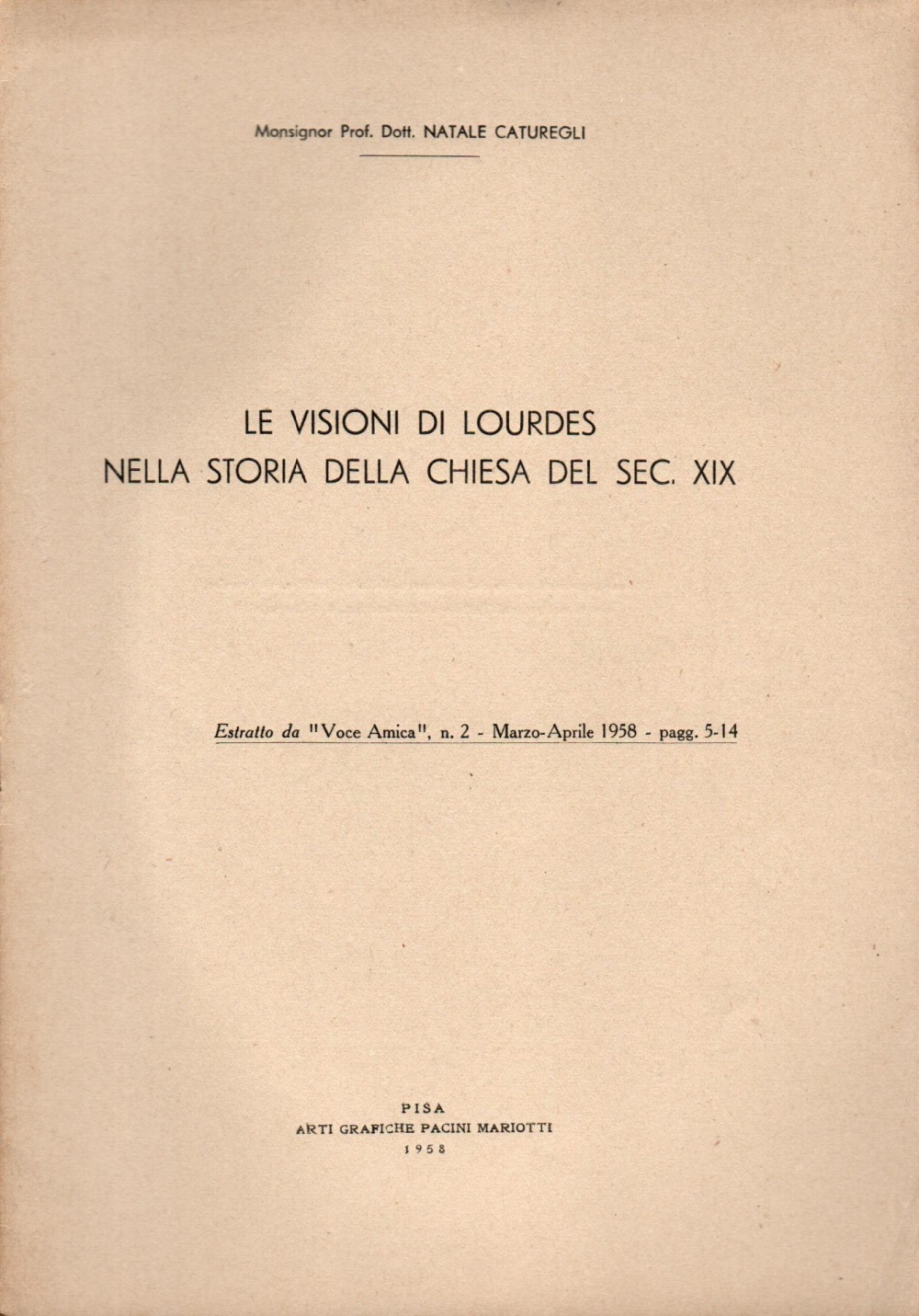 Le visioni di Lourdes nella storia della chiesa del sec. …