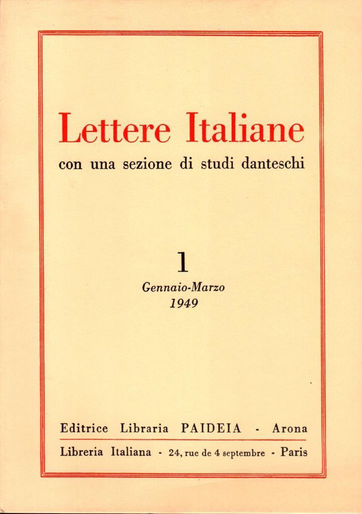 Lettere italiane con una sezione di studi danteschi