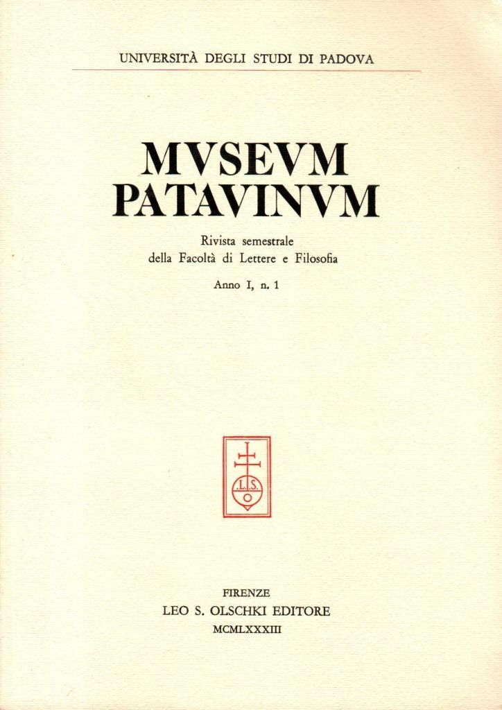 Museum patavinum. Anno I, n. 1