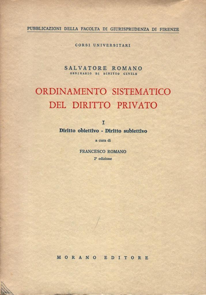 Ordinamento sistematico del diritto privato 1