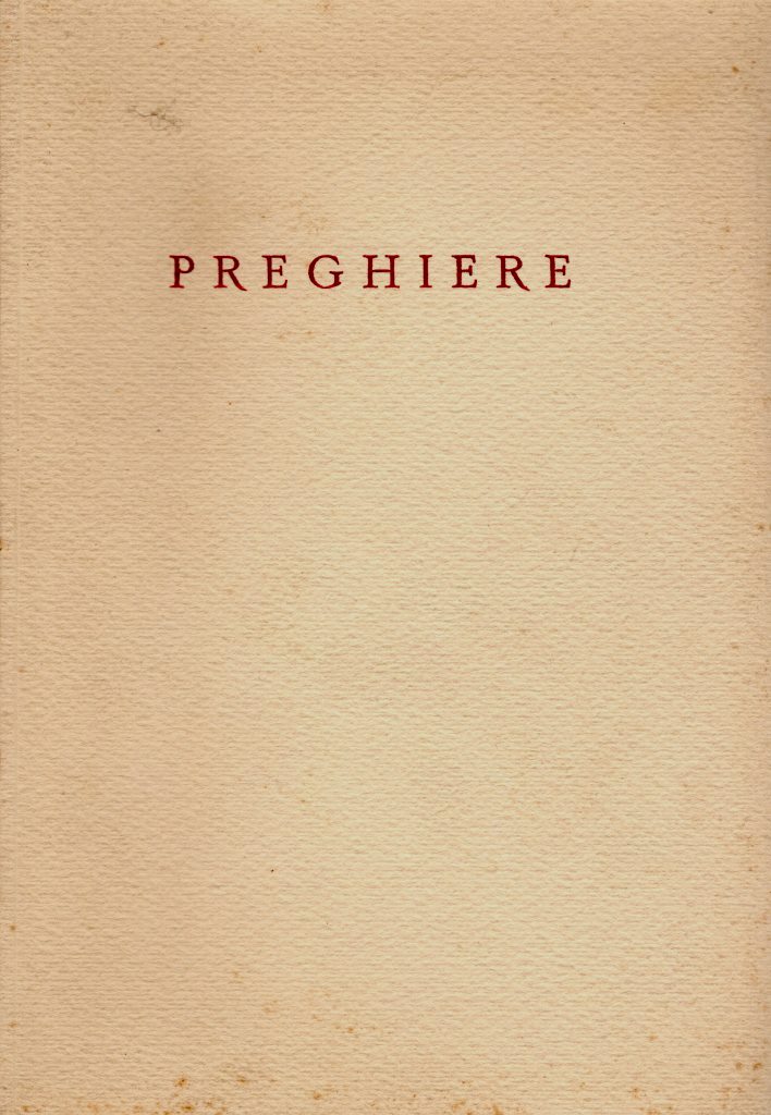 Preghiere (dedica dell'autore a Enrico Vallecchi)