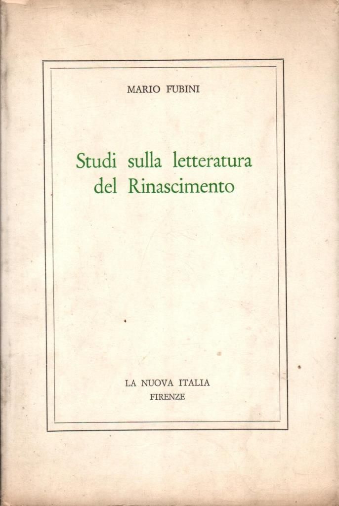 Studi sulla letteratura del Rinascimento
