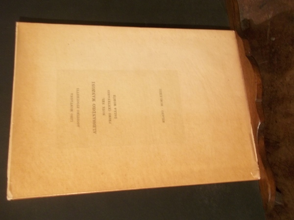 ALESSANDRO MANZONI NOTE NEL PRIMO CENTENARIO DELLA MORTE