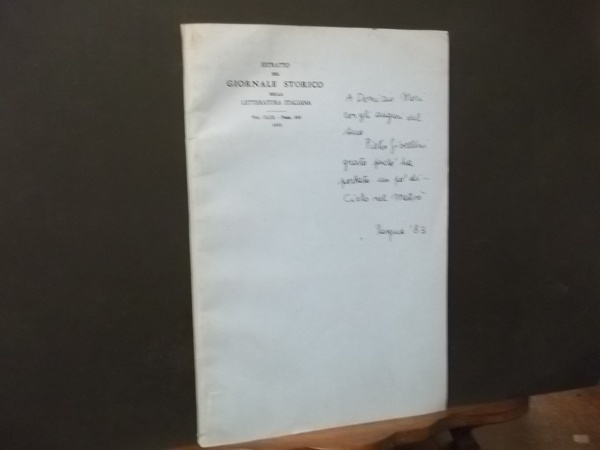GADDA E FOSCOLO -ESTRATTO DEL GIORNALE STORICO DELLA LETTERATURA ITALIANA …