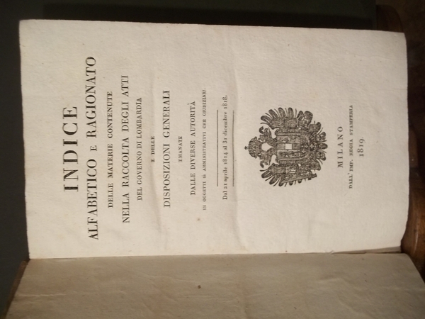 INDICE ALFABETICO E RAGIONATO DELLE MATERIE CONTENUTE NELLA RACCOLTA DEGLI …