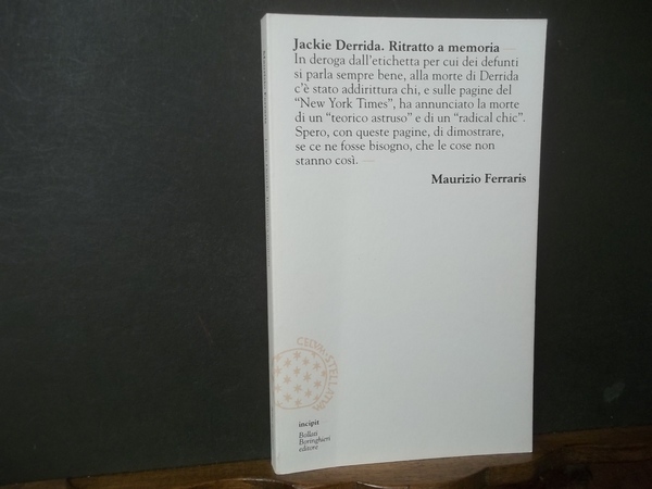 JACKIE DERRIDA RITRATTO A MEMORIA