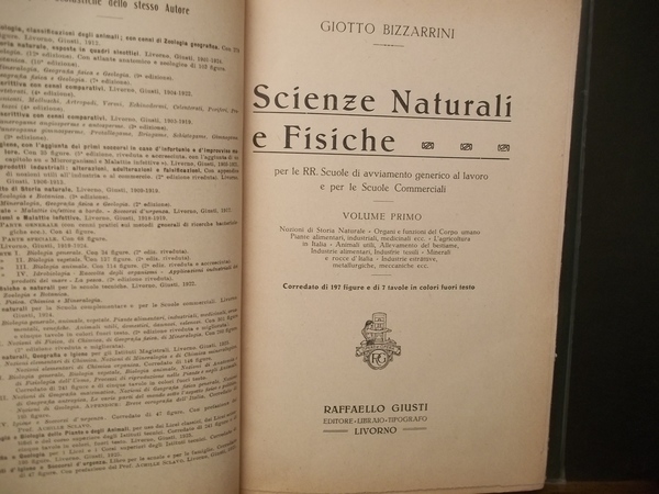 SCIENZE NATURALI E FISICHE PER LE SCUOLE DI AVVIAMENTO VOLUME …