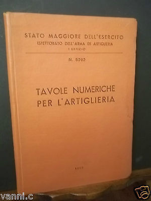 tavole numeriche per l'artiglieria