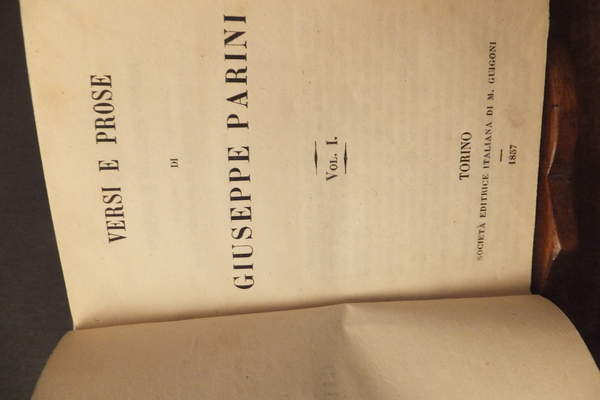 VERSI E PROSE DI GIUSEPPE PARINI - VOLUME PRIMO