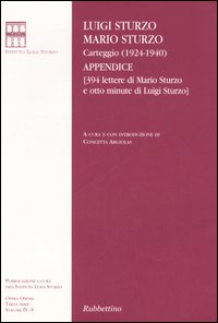 Carteggio (1924-1940). Appendice (394 lettere di Mario Sturzo e otto …